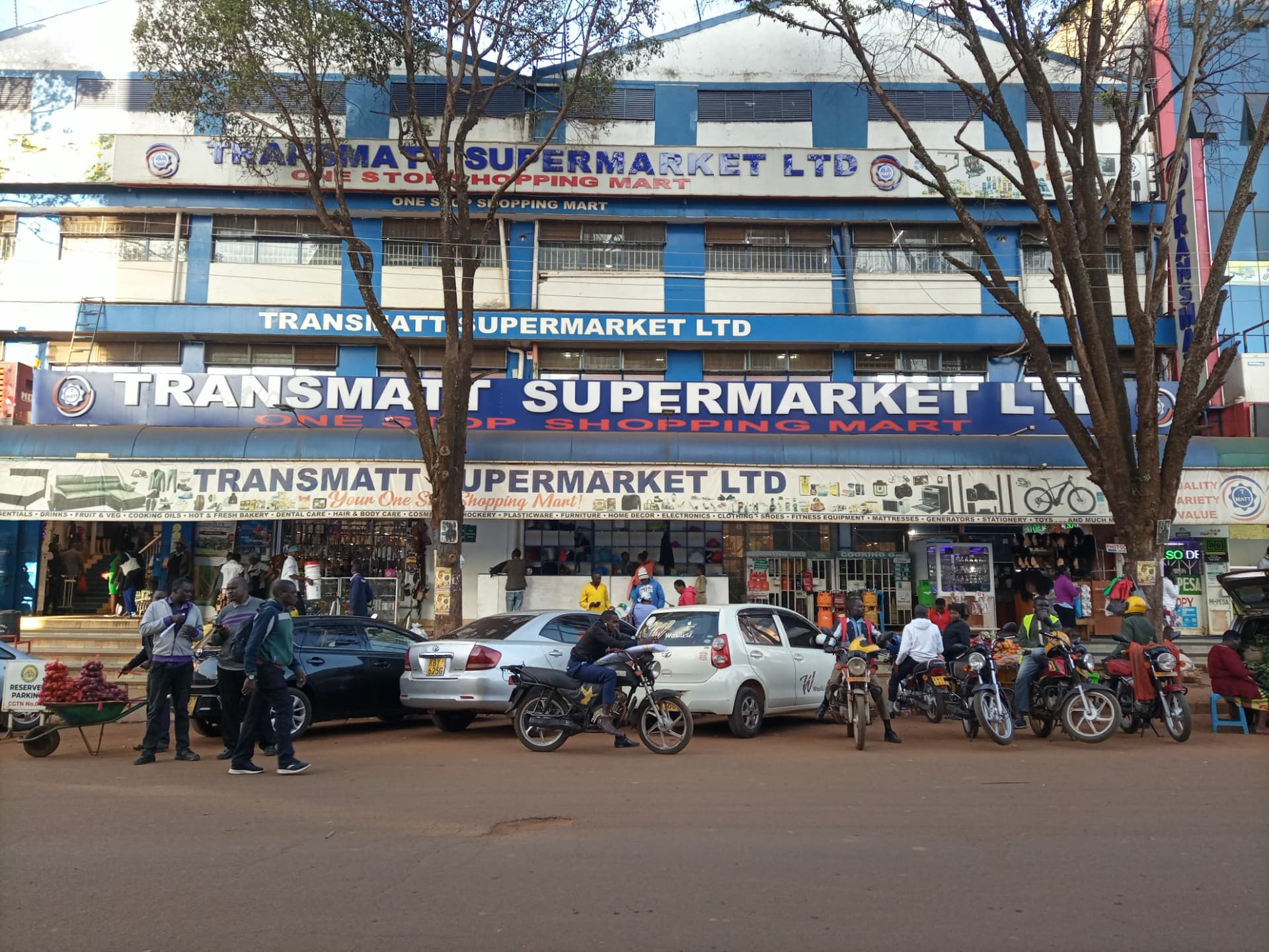 Transmatt Supermarket Ltd storefront in Kitale town